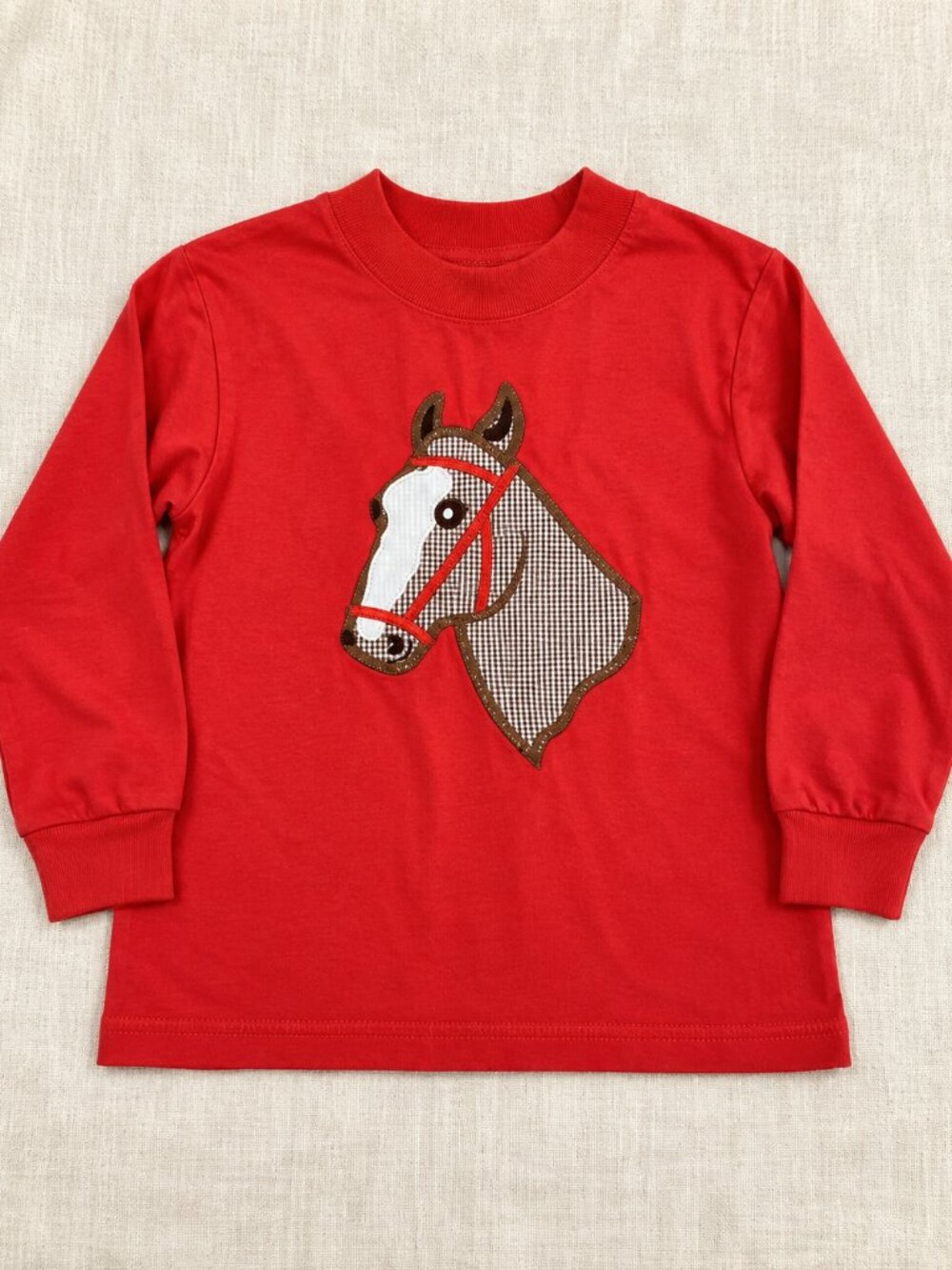 Bailey Boys Show Horse Shirt Boys 4 Red Horse Applique Equestrian Made USA